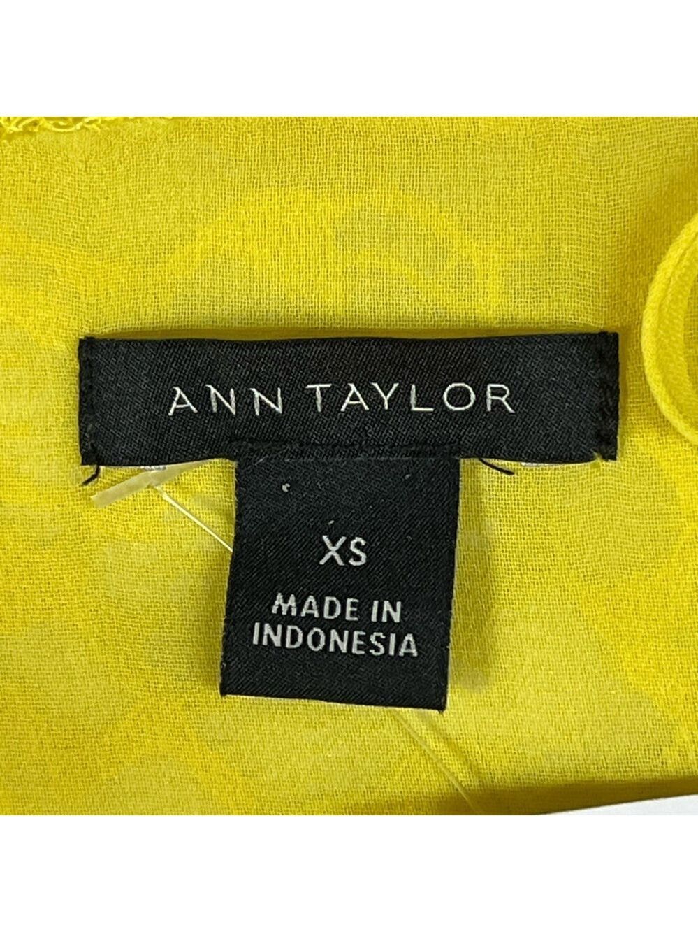 Ann Taylor Yellow Lace Overlay Pleated Front Spaghetti Strap Lined Top sz XS NWT - Picture 7 of 11